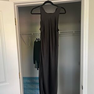 House of Harlow Black satin midi dress